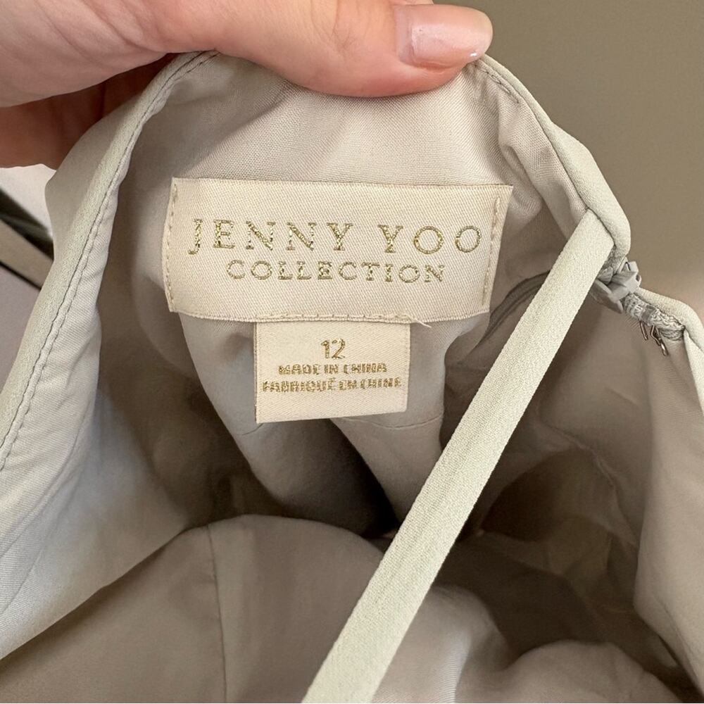 NWT Jenny Yoo Mila Morning Mist Mint Luxe Chiffon Bridesmaid Dress Size 12 - Picture 5 of 9